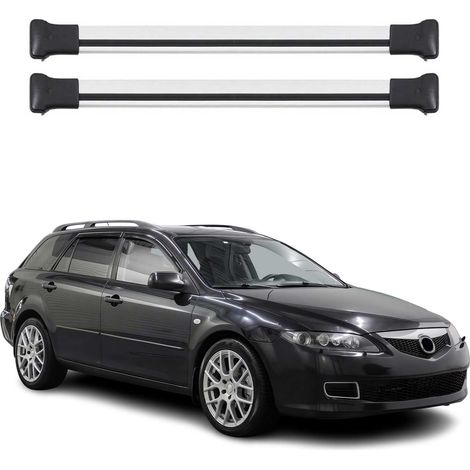 OMAC Aluminium Dachträger Querträger für Mazda6 mk1 Kombi 2002-2008 – Max. 75 kg – 2 Stangen Silber (1/5)