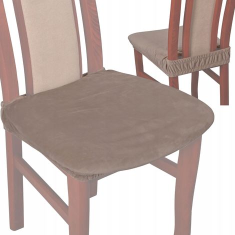 FUNDA PARA SILLA, ASIENTO DE SILLA, terciopelo bajo, TESS, beige