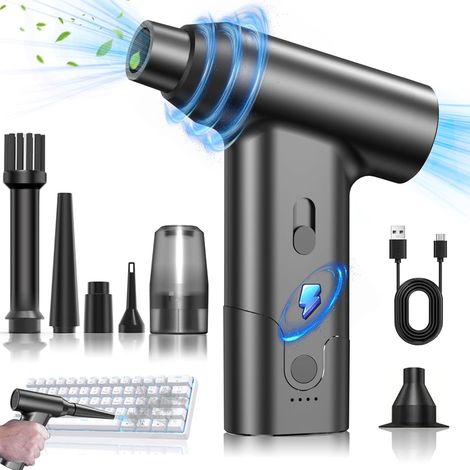 Air Duster - 130000 Tr/Min Souffleur Électrique Sans Fil - Pour Clavier Ordinateur Voiture Maison - 1 Pièce (1/5)