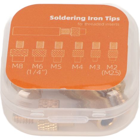 Pointe de fer à souder universelle M2 M2.5 M3 M4 M5 M6 1/4 Pouce M8 pour pièces d'imprimante 3D, embout de soudure pour inserts thermiques 936 (1/5)
