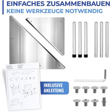 Küchen-Eckregal Massivo Duo mit 2 Ablagen, Edelstahl rostfrei