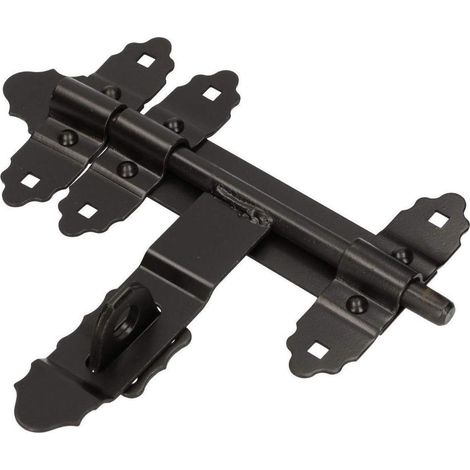 KOTARBAU Verrou de porte 200/12 mm - Revêtement par poudre - Noir (1/5)