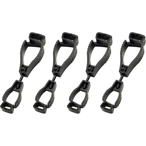 QORVA-Porte-Pince à Gants, Gant Grabber Clip, 4 Pièces Pince de Sécurité, Attrape-Gant de Travail (Noir) (1/5)