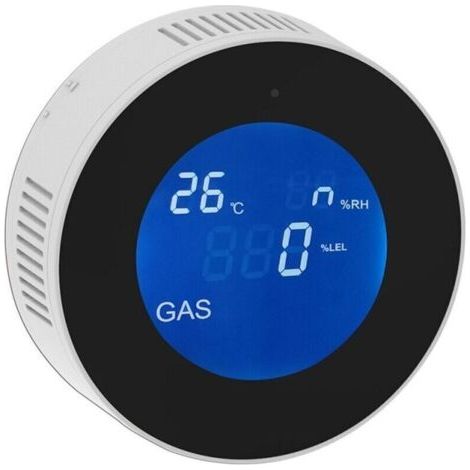Détecteur de Gaz Connecté WiFi Intelligent, Détecteur de Fuite de Gaz Naturel/Méthane/GPL/Carbone, Écran LCD, Alarme 85dB, (1/4)