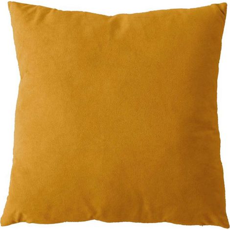 Coussin Déco en Velours "Câlin" 40x40cm Moutarde (1/2)