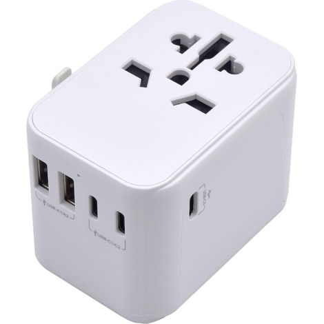 ewent EW1470 Universeller Reiseadapter Weiß