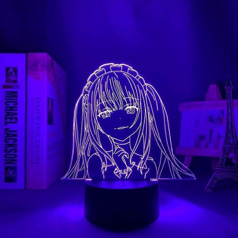 Lampe LED grand format Alita Battle Angel, veilleuse décorative pour chambre d'enfant, cadeau d'anniversaire, lampe de table 3D style manga Gunnm (Couleur : C) (1/5)