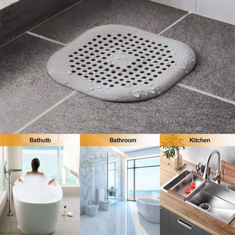 Couvercle De Vidange Carré - Silicone - Ventouse - Salle De Bain Cuisine Lavabo - 2 Pièces (1/5)