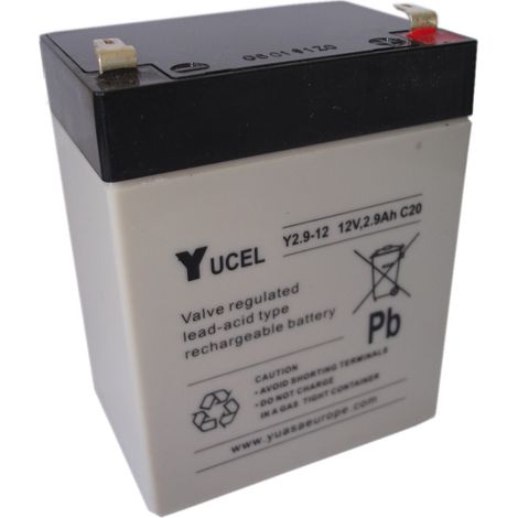 Batterie plomb - YUASA / YUCEL / YUVOLT - 12V - 2.9Ah - Y2.9-12 - AGM