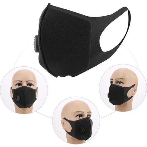 Fahrrad-Staubmaske mit Ausatemventil – Schwarzes Polyester (1/4)