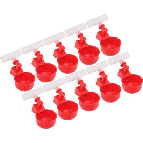 Lot de 10 abreuvoirs à remplissage automatique anti-fuite pour poules, pigeons, canards et autres oiseaux G1/2 (1/5)