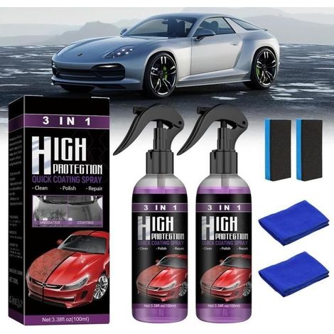 Newbeeoo Spray de revêtement de voiture, 3 en 1 Protection de hauteur, Spray de revêtement de voiture rapide haute protection (2pc) (1/4)