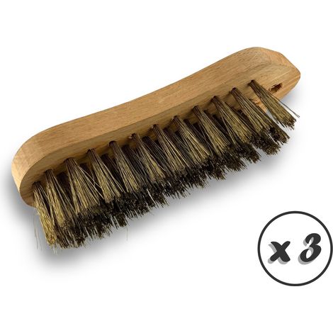 Brosse à main métallique Type violon Différents matériaux - Lot de 3 - Acier souple