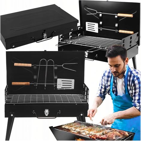 Grill portable pliant de camping avec accessoires compris