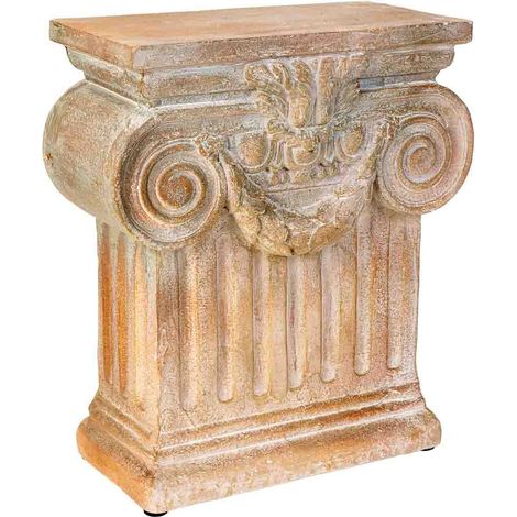 Columna decorativa de magnesio envejecido 41.5x20x47h cm