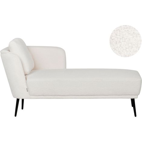 Linksseitige Chaiselounge ARTHEZE Bouclé Cremeweiß