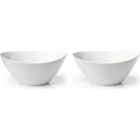 Set 2 Insalatiere Opale Bianco 26x24 cm a tavola coppa piatto da portata ciotola  ciotole in Vetro Temperato Altamente Resistente agli Urti e Shock Termici Impilabili per Casa e Ristorazione HORECA