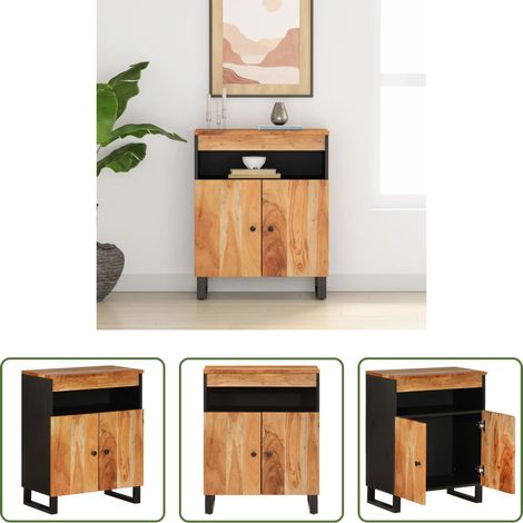 vidaXL Akazienholz Schrank - Sideboard mit 2 Türen 60x33x75 cm Massivholz Akazie (1/5)