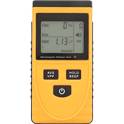 Compteur Geiger- Détecteur de Rayonnement Electromagnétique EMF Portable avec Alarme Sonore et Lumineuse Testeur de Rayonnement de Champ Magnétique LCD Numérique (1/5)