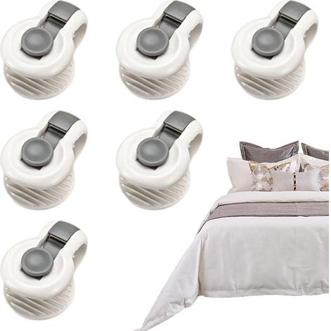 Lot de 6 épingles de Couette Attaches à Clips de Couette cachées pour literie Supports sécurisés de Housse de lit à l'intérieur de la Couette,ancrages antidérapants pour Coussins,Fixation de (1/5)