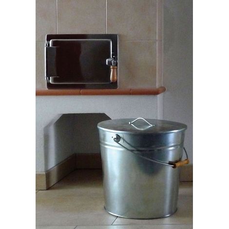 Asche- Eimer, Kohle-Eimer, Aschebehälter- verzinkt mit Griff und Deckel