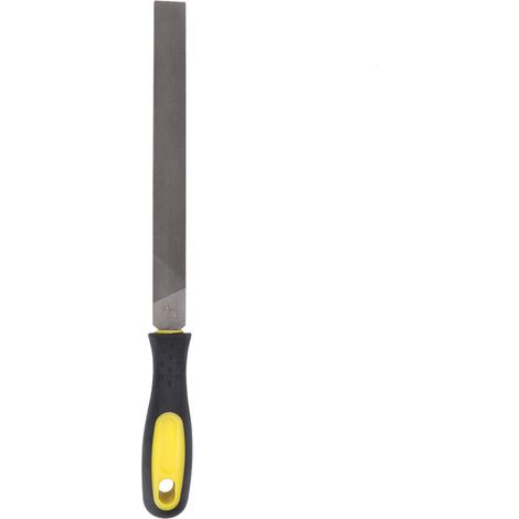 Lime à acier plat manuelle 8" (200mm) en T12, manche ergonomique anti-dérapant, pour usinage fin du métal/bois/plastique, 3 types de grains (grossier/moyen/fin) (1/5)