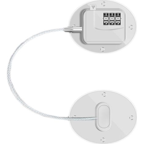 Serrure à combinaison pour réfrigérateur, robuste, en métal ABS, multifonctionnelle, pour placard, fenêtre ou porte FQ1 Blanc