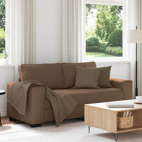 vidaXL Canapé 2 places marron 180x77x82 cm en tissu (1/5)