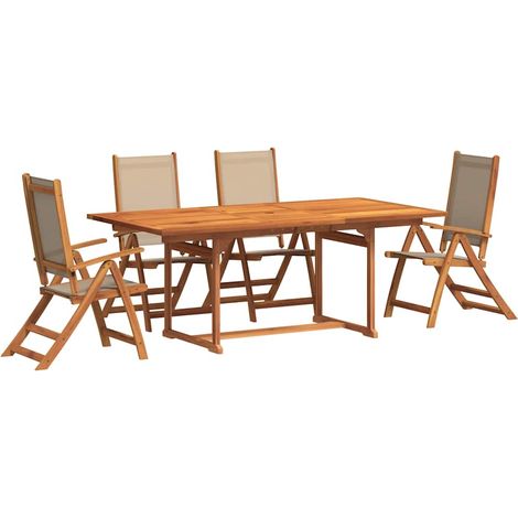 Maison Exclusive - 5-tlg. Garten-Essgruppe Massivholz Akazie und