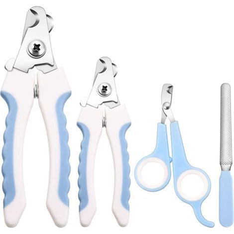 Coupe-ongles bleu pour animaux de compagnie avec 4 verrous de sécurité pour éviter de couper trop court. Coupe-ongles professionnel. (1/5)