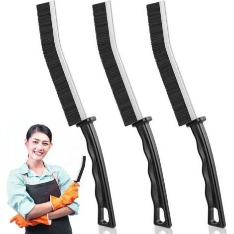 3pcs Brosse de Nettoyage des Interstices Brosse Nettoyage Salle de Bainbrosse Joint Carrelag, Brosse de Nettoyage à Poils Durs pour Rainure Fenetre, Salle de Bain, Toilettes, Cuisine (1/4)