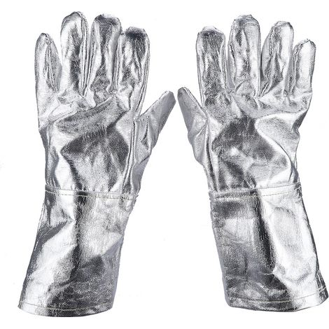 Gants de travail longs de sécurité résistants à la chaleur, gants de soudage aluminisés pour la fusion du feu (1/5)