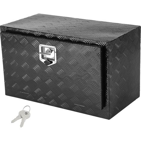 Boîte à Outils pour Camion 76x35,5x40,5 cm, Coffre Sous-Châssis Fixation Inférieure, Caisse de Stockage en Aluminium avec Serrure et Clés, Étanche, pour Remorque Pick-up Fourgonnette Véhicules