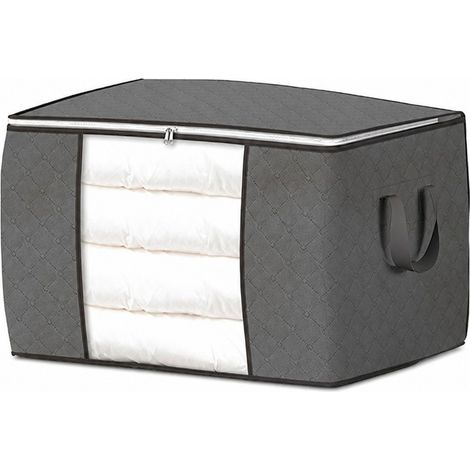 Sac de rangement pour vêtements en tissu non tissé, boîte de rangement grande capacité pour couettes, très grande et visible, épaisse, 60 cm x 1 pièce (135 g) (1/5)