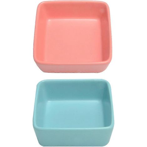 Lot de 2 gamelles en céramique pour nourriture et eau, idéales pour cochons d'Inde, hérissons, écureuils et autres petits animaux - Style 3 (1/5)
