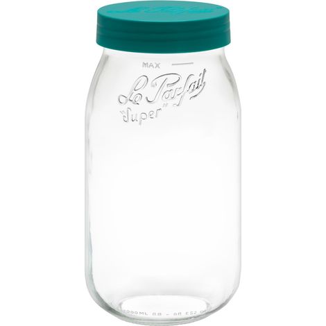 Bocal Le Parfait Color Vis 2l Vert Sapin Stockage Hermétique, Design Coloré, Verre Teinté - Le Parfait