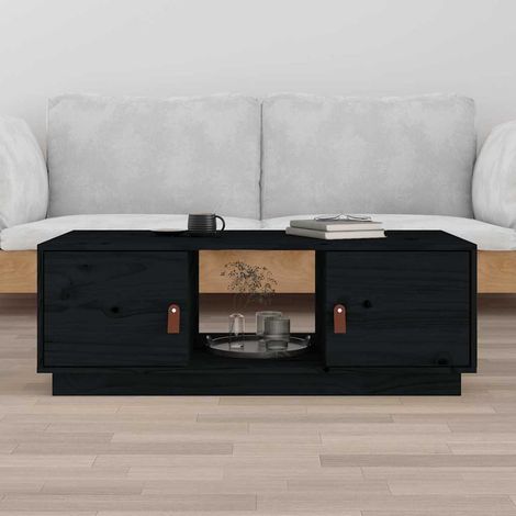 vidaXL Coffee Table Black 100x50x35 cm Solid Wood Pine (1/5)