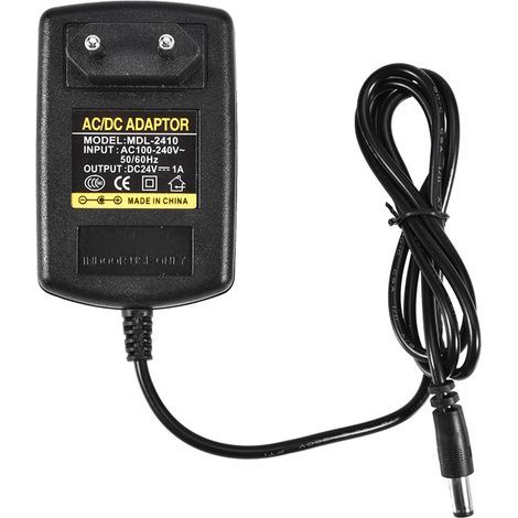 Adaptateur Secteur Universel AC 100-240V vers DC 24V 1A avec Câble et Fiche UE 5.52.1mm (1/5)