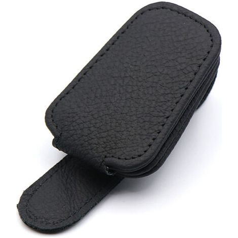 Soporte für gafas de sol für visera de coche, soporte magnético de cuero für gafas con clip für tarjeta, extensor de gafas de sol für coche, Zubehör für coche (Schwarz) (1/4)
