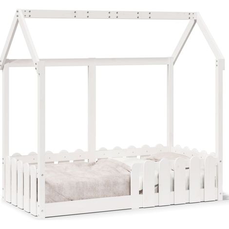 Maison Exclusive - Kinderbett Hausbett Weiß 70x140 cm Massivholz