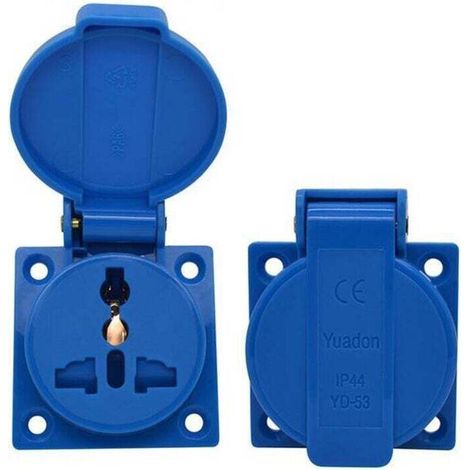 Prise multifonction étanche avec couvercle, prise industrielle IP44, 250 V, 10 A - Crezuo (1/4)