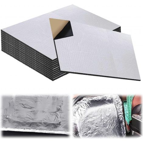 20 tappetini fonoassorbenti autoadesivi, spessore 5 mm, 25 x 18 cm, per isolamento acustico, isolamento termico, protezione antincendio e impermeabilizzazione (1/5)