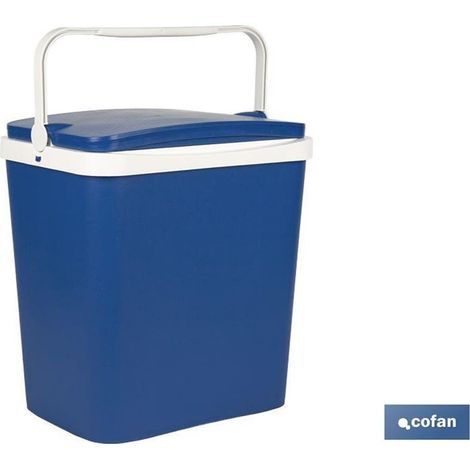 Réfrigérateur portable rigide avec poignée 39,5x29,5x43,4cm en polypropylène bleu (capacité 24l) (1/4)