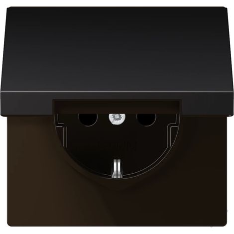 Jung Enchufe SCHUKO®, 16 A 250 V , tapa abatible, aluminio lacado, Serie LS, dark AL 1520 KL D