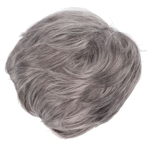 Perruque courte grise pour homme, résistante à la chaleur, synthétique, polyvalente, ajustable, douce et dégradée, style homme âgé. (1/5)