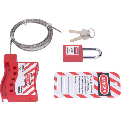 Câble de sécurité Lockout Tagout en acier inoxydable ajustable pour procédures industrielles (1/5)