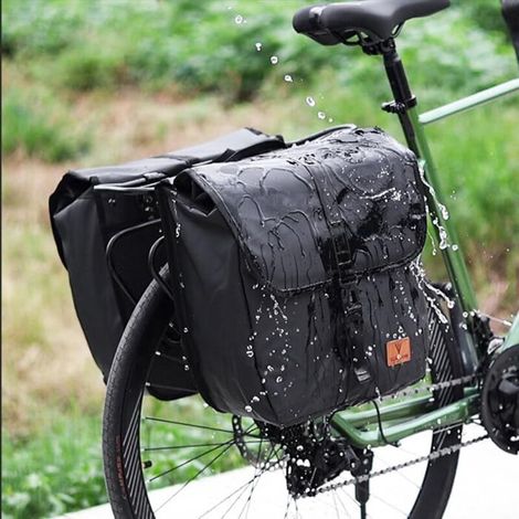 Lot de 2 sacoches de vélo étanches, porte-bagages arrière de vélo grande capacité (40 L max. / 10,5 gal), idéales pour les voyages (1/4)