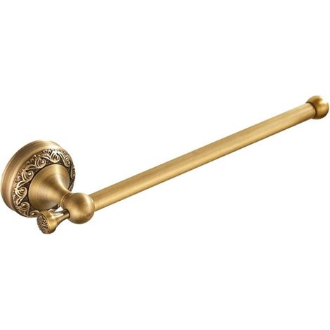 Wandmontierter Handtuchhalter fürs Badezimmer, Handtuchstange, antikes Messing-Design mit Schnitzereien, gebürstete Bronze