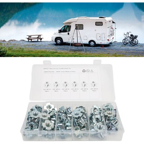 80 Pièces Écrous à Griffes Solides et Durables en Acier au Carbone Anti-Rouille 3/8 Pouce pour Meubles et Portes d'Armoire