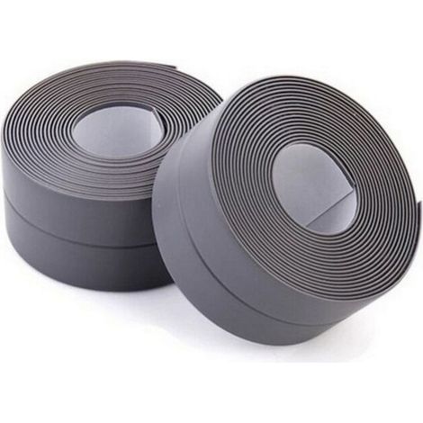 Bande d'Étanchéité, Salle de Bains Joint Silicone Gris Ruban Baignoire PE Auto-Adhésive pour Cuisine Coin Calfeutrage 38mm 3.2m - (2pack) (1/5)